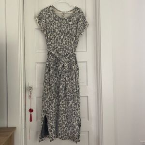 Anthropology (Nola brand) leopard maxi wrap dress.